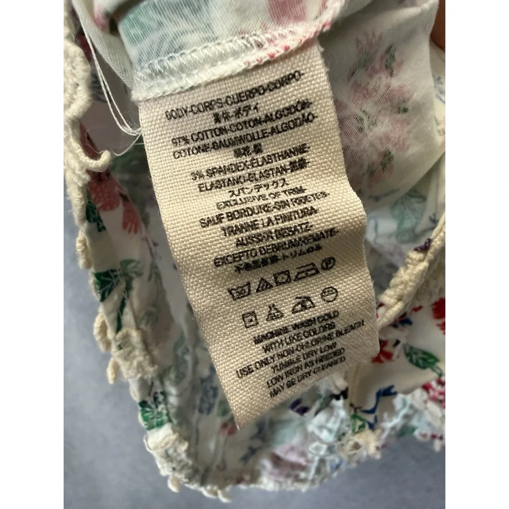 Free People Size 4 Corset Top Ivory Lace Floral Cami Sexy Festival